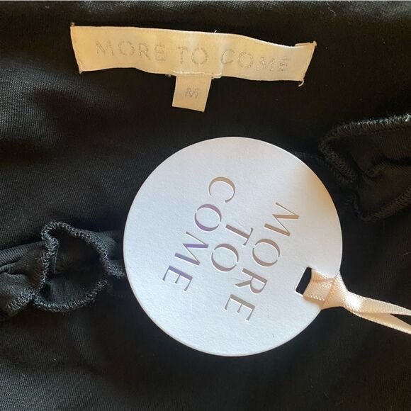 NWT MORE TO COME Camila One Shoulder Dress black mini ruffle trim Revolve M - Picture 11 of 12